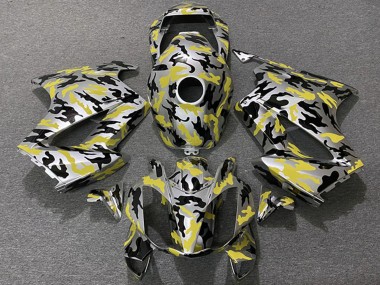 Meilleurs Carénages Moto Honda VFR 800 2002-2013 - Jaune Camouflage