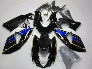 Meilleurs Carénages Moto Suzuki GSXR 1000 2009-2016 - Bleu Blanc Or Noir