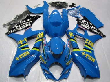 Meilleurs Carénage Moto Suzuki GSXR 1000 2007-2008 - Bleu Or Noir Rizla