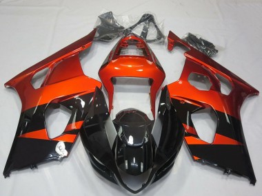 Meilleurs Carénages Moto Suzuki GSXR 1000 2003-2004 - Burnt Orange Noir Brillant