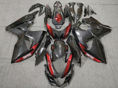 Meilleurs Carénages Moto Suzuki GSXR 1000 2009-2016 - Fibre de Carbone Rouge