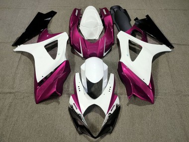 Meilleurs Carénages Moto Suzuki GSXR 1000 2007-2008 - Blanc Rose Noir