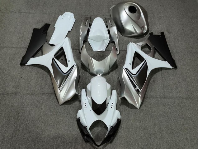 Carénages Moto Suzuki GSXR 1000 2007-2008 - Blanc Argent Noir
