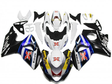 Meilleurs Carénages Moto Suzuki GSXR 1000 2009-2016 - Blanc Bleu Noir SPIDI Dark Dog