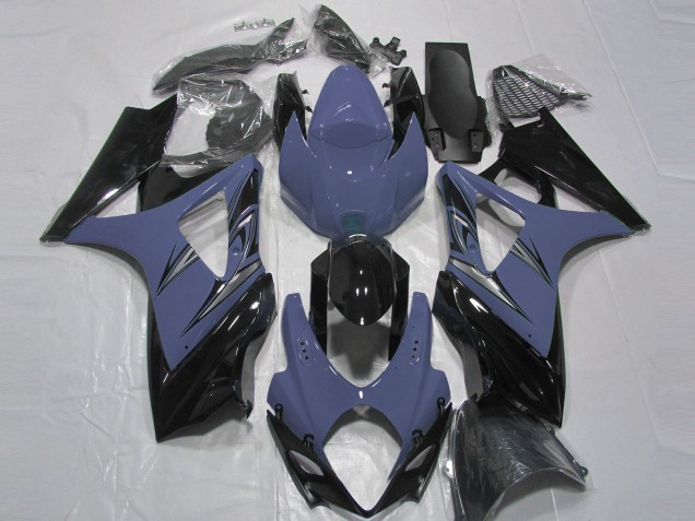 Carénages Moto Suzuki GSXR 1000 2007-2008 - Bleu Foncé Noir Brillant