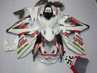 Meilleurs Carénages Moto Suzuki GSXR 1000 2009-2016 - Blanc Rouge Dunlop 52