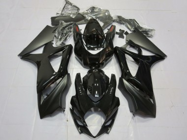 Meilleurs Carénages Moto Suzuki GSXR 1000 2007-2008 - Noir Brillant Noir Mat Plaine