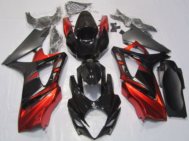 Carénages Moto Suzuki GSXR 1000 2007-2008 - Noir Brillant Rouge