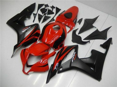 Meilleurs Carénages Moto Honda CBR600RR 2007-2008 - Rouge Noir Mat Décalque