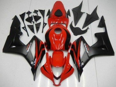 Meilleurs Carénages Moto Honda CBR600RR 2007-2008 - Rouge Noir Mat Décalque