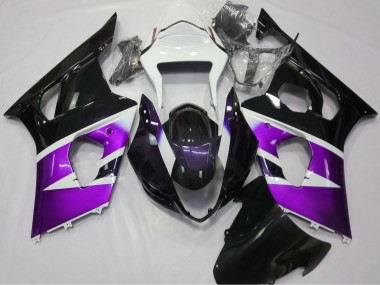 Meilleurs Carénages Moto Suzuki GSXR 1000 2003-2004 - Violet Blanc Noir Brillant