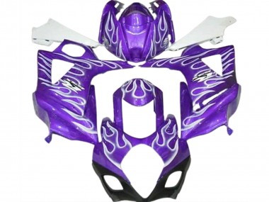 Meilleurs Carénages Moto Suzuki GSXR 1000 2007-2008 - Violet Blanc Flamme