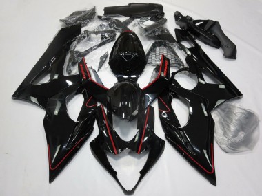 Meilleurs Carénages Moto Suzuki GSXR 1000 2005-2006 - Noir Brillant Rouge