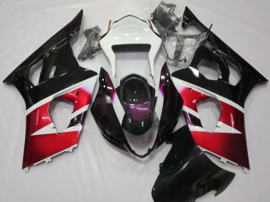 Meilleurs Carénages Moto Suzuki GSXR 1000 2003-2004 - Rouge Blanc Noir Brillant