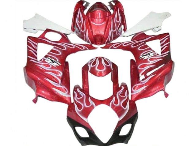 Carénages Moto Suzuki GSXR 1000 2007-2008 - Rouge Blanc Flamme