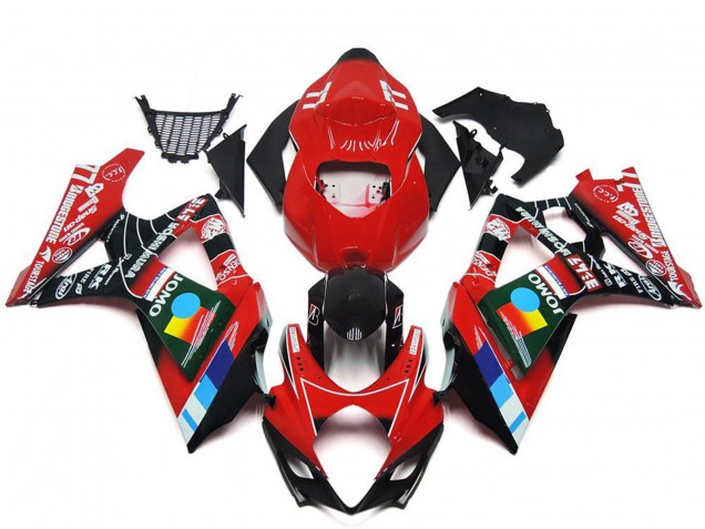 Carénages Moto Suzuki GSXR 1000 2007-2008 - Rouge Noir Bleu Blanc Jaune