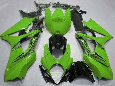 Meilleurs Carénages Moto Suzuki GSXR 1000 2007-2008 - Vert Noir Brillant OEM Style