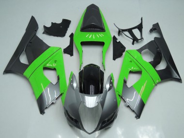 Meilleurs Carénages Moto Suzuki GSXR 1000 2003-2004 - Vert Argent Noir