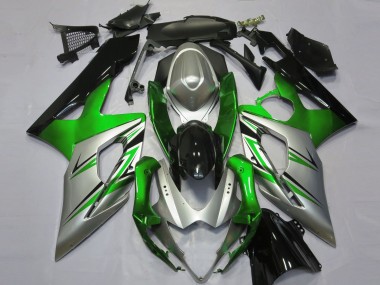 Meilleurs Carénages Moto Suzuki GSXR 1000 2005-2006 - Vert Argent Noir
