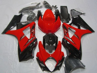 Meilleurs Carénages Moto Suzuki GSXR 1000 2007-2008 - Rouge Noir Brillant