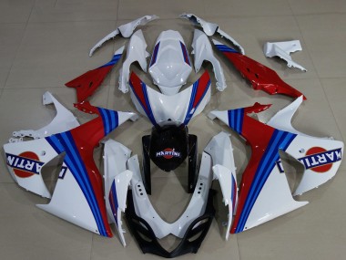 Meilleurs Carénages Moto Suzuki GSXR 1000 2009-2016 - Blanc Bleu Rouge Martini