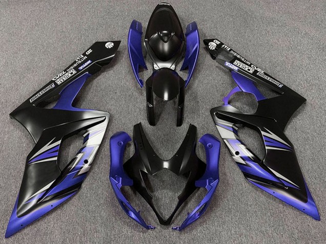 Carénages Moto Suzuki GSXR 1000 2005-2006 - Noir Mat Bleu