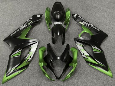 Meilleurs Carénage Moto Suzuki GSXR 1000 2005-2006 - Noir Mat Vert