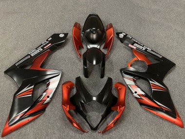 Meilleurs Carénages Moto Suzuki GSXR 1000 2005-2006 - Noir Mat Orange