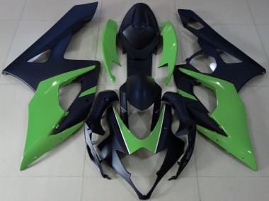 Meilleurs Carénages Moto Suzuki GSXR 1000 2005-2006 - Noir Mat Vert