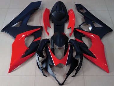 Meilleurs Carénages Moto Suzuki GSXR 1000 2005-2006 - Noir Mat Rouge