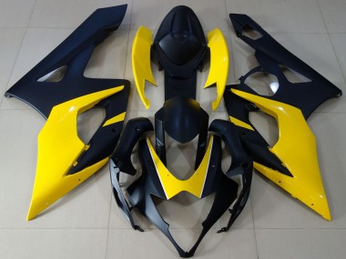 Meilleurs Carénages Moto Suzuki GSXR 1000 2005-2006 - Noir Mat Jaune