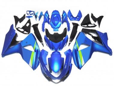 Meilleurs Carénages Moto Suzuki GSXR 1000 2009-2016 - Bleu Vert Noir