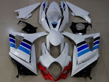Meilleurs Carénages Moto Suzuki GSXR 1000 2007-2008 - Blanc Bleu OEM Style