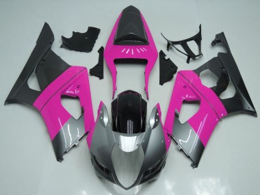 Meilleurs Carénages Moto Suzuki GSXR 1000 2003-2004 - Rose Argent Noir