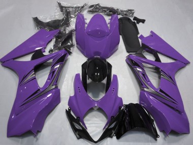 Meilleurs Carénages Moto Suzuki GSXR 1000 2007-2008 - Violet Noir Brillant OEM Style