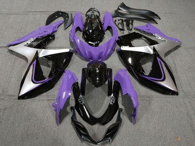 Meilleurs Carénages Moto Suzuki GSXR 1000 2009-2016 - Violet Argent Noir