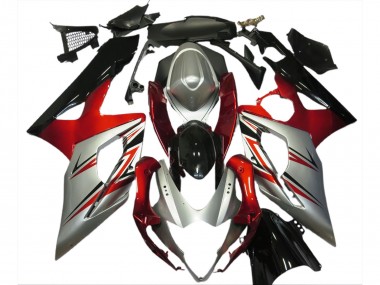 Meilleurs Carénages Moto Suzuki GSXR 1000 2005-2006 - Rouge Argent Noir