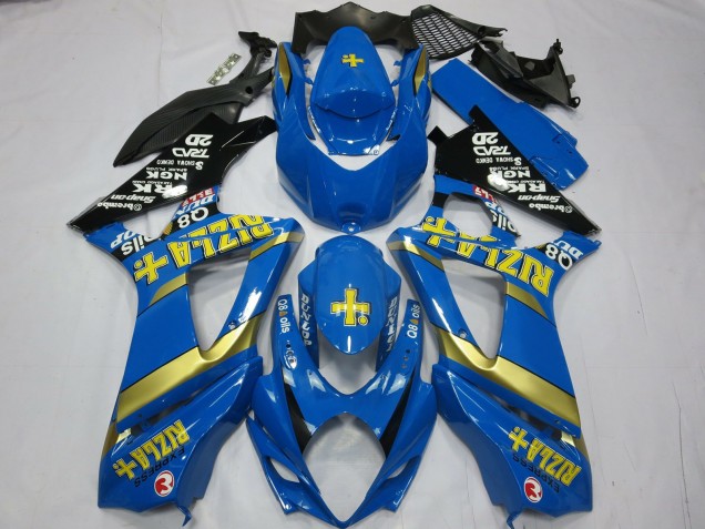 Carénages Moto Suzuki GSXR 1000 2007-2008 - Bleu Or Noir Rizla