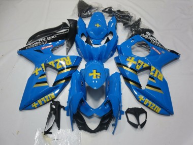 Meilleurs Carénages Moto Suzuki GSXR 1000 2009-2016 - Bleu Or Noir Rizla