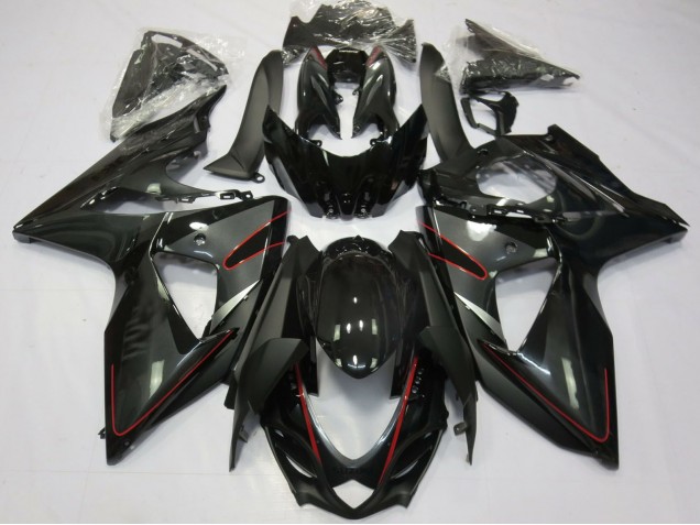Carénages Moto Suzuki GSXR 1000 2009-2016 - Noir Brillant Rouge