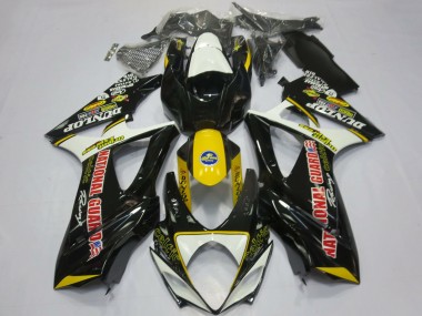 Meilleurs Carénages Moto Suzuki GSXR 1000 2007-2008 - Blanc Jaune Rouge Noir Dunlop