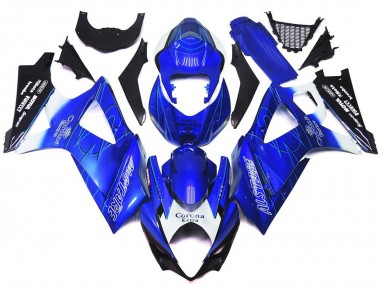 Meilleurs Carénages Moto Suzuki GSXR 1000 2007-2008 - Bleu Blanc Noir Corona