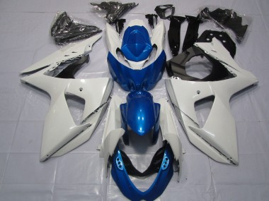 Meilleurs Carénages Moto Suzuki GSXR 1000 2009-2016 - Blanc Bleu