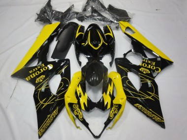 Meilleurs Carénages Moto Suzuki GSXR 1000 2005-2006 - Jaune Noir Corona Alstare