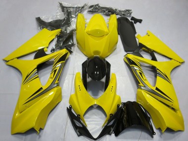 Meilleurs Carénages Moto Suzuki GSXR 1000 2007-2008 - Jaune Noir Brillant OEM Style