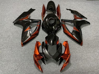 Meilleurs Carénages Moto Suzuki GSXR 600 / GSXR 750 2006-2007 - Noir Brillant Orange