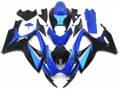 Meilleurs Carénages Moto Suzuki GSXR 600 / GSXR 750 2006-2007 - Bleu Noir Rouge Bande