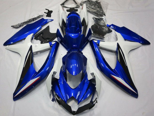 Carénages Moto Suzuki GSXR 600 / GSXR 750 2008-2010 - Blanc Bleu Noir