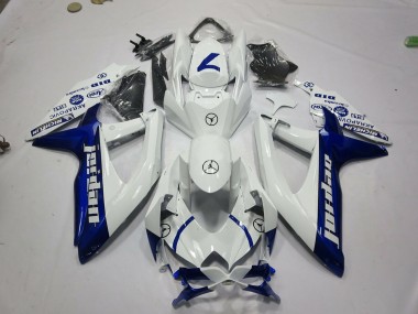 Meilleurs Carénages Moto Suzuki GSXR 600 / GSXR 750 2008-2010 - Blanc Bleu Jordan