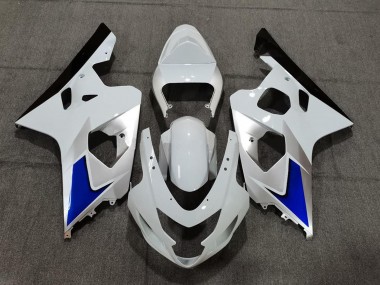 Meilleurs Kits Carénage Moto Suzuki GSXR 600 / GSXR 750 2004-2005 - Blanc Bleu Noir